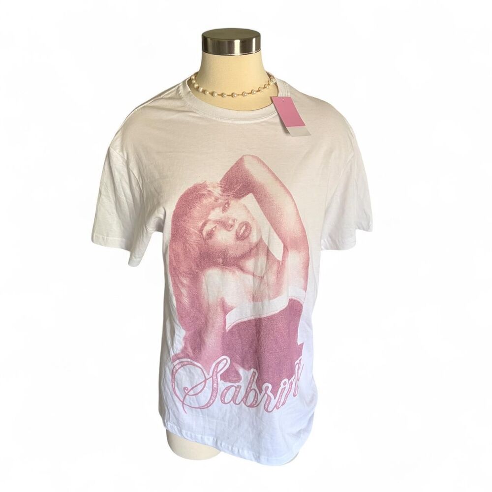 Sabrina Women's White and Pink T-shirt